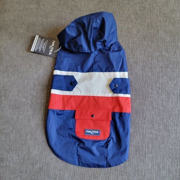 Nautica Pet Dog Blue Raincoat Harness Poncho Hoodies Vest  Waterproof co… - Picture 3 of 10